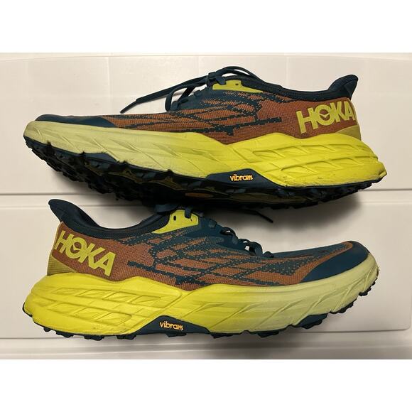 Hoka Speedgoat 5 Trail Running Shoes Blue Coral Men's Size 11.5D Insole Replaced - Picture 10 of 14